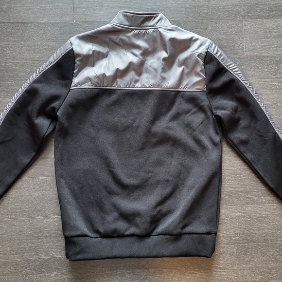 Guess Men Zip Mock Black Sliver Fleece Lined Jacket - Picture 5 of 10